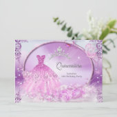 Paarse prinses Quinceanera Magical Dress Kaart (Staand voorkant)