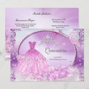 Paarse prinses Quinceanera Magical Dress Kaart