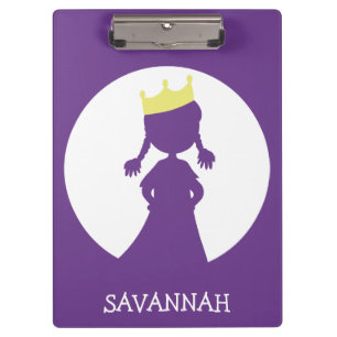 Paarse prinses Silhouette Fairy Tale Klembord