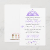 Paarse prinses Sweet Sixteen Uitnodiging (Voorkant / Achterkant)