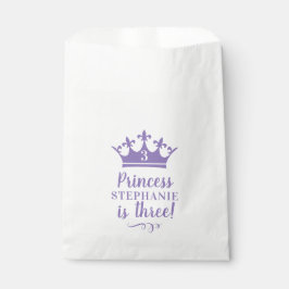 Paarse prinses Tiara Crown Custom Name Age Party Bedankzakje