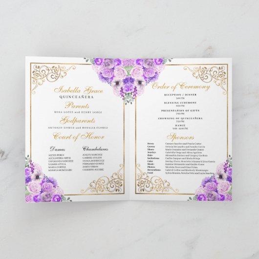 Paarse prinses Tiara Quinceanera (Binnen)