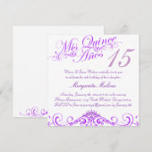 Paarse prinses Tiara Quinceanera Kaart (Voorkant / Achterkant)