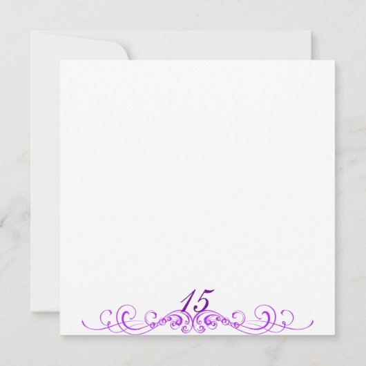 Paarse prinses Tiara Quinceanera Kaart (Achterkant)