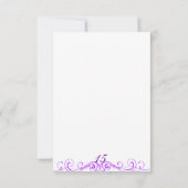 Paarse prinses Tiara Quinceanera RSVP (Achterkant)