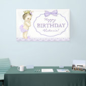 Paarse Prinses Verjaardagsfeestbanner Spandoek (Beurs)