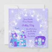Paarse Prinses verjaardagsfeestje Kaart (Achterkant)