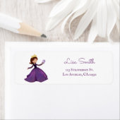 Paarse Prinses Vlinder Retouradres Etiket (Insitu)