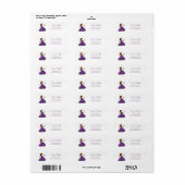 Paarse Prinses Vlinder Retouradres Etiket (Full Sheet)