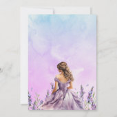 Paarse Prinses Vlinders Verjaardagsuitnodiging Kaart (Achterkant)