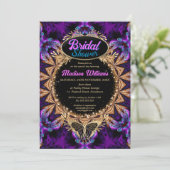 Paarse Prinses Whimsical Bruiloftsfeest Kaart (Staand voorkant)