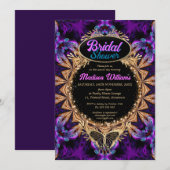 Paarse Prinses Whimsical Bruiloftsfeest Kaart (Voorkant / Achterkant)