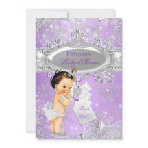 Paarse prinses Winter Baby shower Brunette