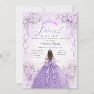 Paarse Prinsessen Baljurk Sweet Sixteen Verjaardag Kaart