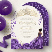 Paarse Prinsessenjurk Vlinders Quinceanera