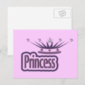 Paarse prinsessenkroon briefkaart (Voorkant / Achterkant)