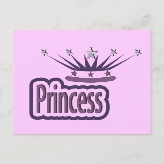 Paarse prinsessenkroon briefkaart (Voorkant)