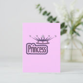 Paarse prinsessenkroon briefkaart (Staand voorkant)