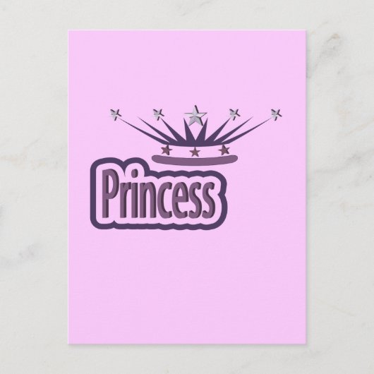 Paarse prinsessenkroon briefkaart (Voorkant)