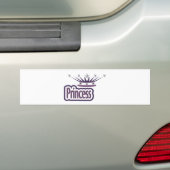 Paarse prinsessenkroon bumpersticker (Op auto)