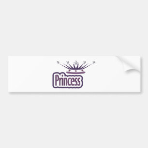 Paarse prinsessenkroon bumpersticker