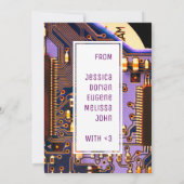 Paarse printplaat, elektronische onderdelen bedankkaart (Achterkant)