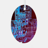 Paarse printplaat Geek PCB Aangepast Metalen Ornament (Voorkant Rechts)