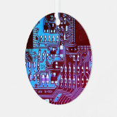 Paarse printplaat Geek PCB Aangepast Metalen Ornament (Voorkant links)