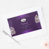 Paarse productlabels Hawaii Flowers verlaten Logo Rechthoekige Sticker (Envelop)