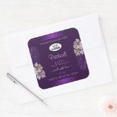 Paarse productlabels Hawaii Flowers verlaten Logo Vierkante Sticker (Envelop)