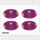 Paarse productlabels Roze Hawaii-bloemen toevoegen Ovale Sticker (Vel)