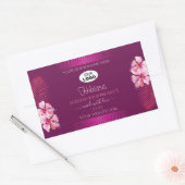 Paarse productlabels Roze Hawaii-bloemen toevoegen Rechthoekige Sticker (Envelop)
