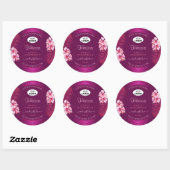 Paarse productlabels Roze Hawaii-bloemen toevoegen Ronde Sticker (Vel)