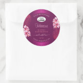 Paarse productlabels Roze Hawaii-bloemen toevoegen Ronde Sticker (Tas)