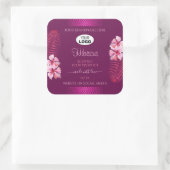 Paarse productlabels Roze Hawaii-bloemen toevoegen Vierkante Sticker (Tas)