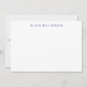 Paarse proefdruk notitiekaartje (Voorkant)