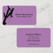 Paarse Professional Tree Trimming Service Visitekaartje (Voorkant / Achterkant)