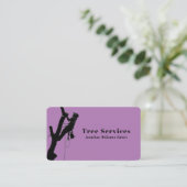Paarse Professional Tree Trimming Service Visitekaartje (Staand voorkant)