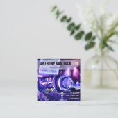 Paarse Professionele DJ Vierkante Visitekaartje (Staand voorkant)