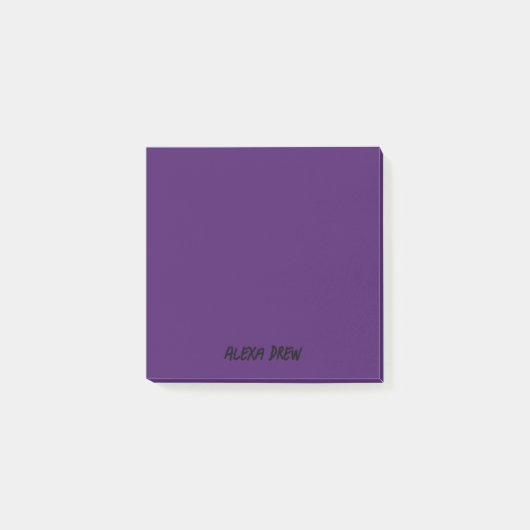Paarse Professionele Minimalistische Zwart Script Post-it® Notes (Voorkant)