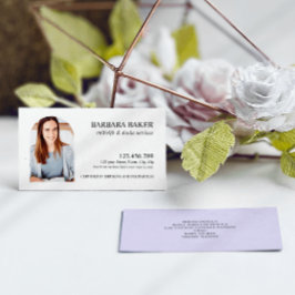 Paarse Professionele Verloskundige Doula Fotoboog Visitekaartje