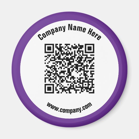 Paarse promotionele bedrijfsnaam QR-code Magneet (Voorkant)