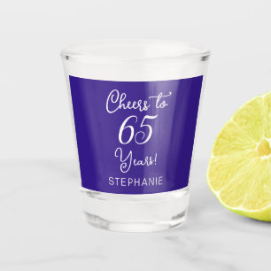 Paarse Proost 65 jaar 65ste verjaardagsfeestje Shot Glas