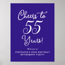 Paarse Proost aan 55 Jaar Pensioen Partij Teken