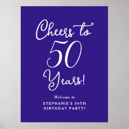 Paarse Proost op 50 jaar 50ste verjaardag Welkom Poster