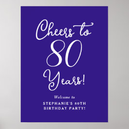 Paarse Proost op 80 jaar Verjaardag Welkom Poster