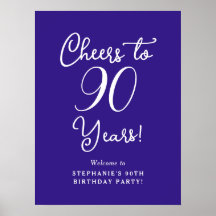 Paarse Proost op 90 jaar Verjaardag Welkomstbord