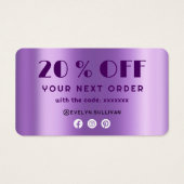 Paarse prop voor folie visitekaartje (Achterkant)