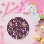 Paarse pruim bloemenpapier Borden Papieren Bordje (Feest)