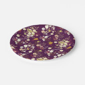Paarse pruim bloemenpapier Borden Papieren Bordje (Gekanteld)